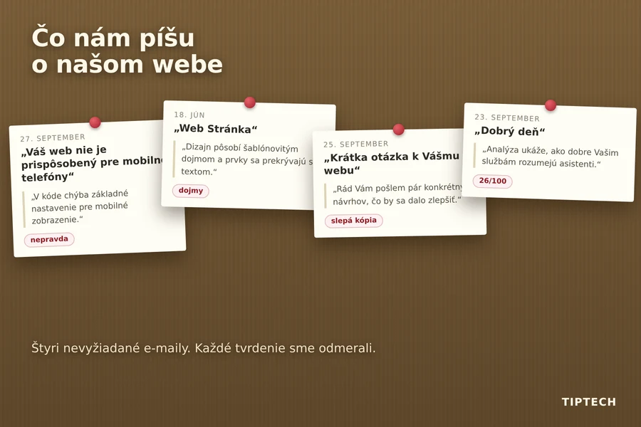 Čo nám píšu o našom webe: štyri e-maily pod lupou (2. časť)