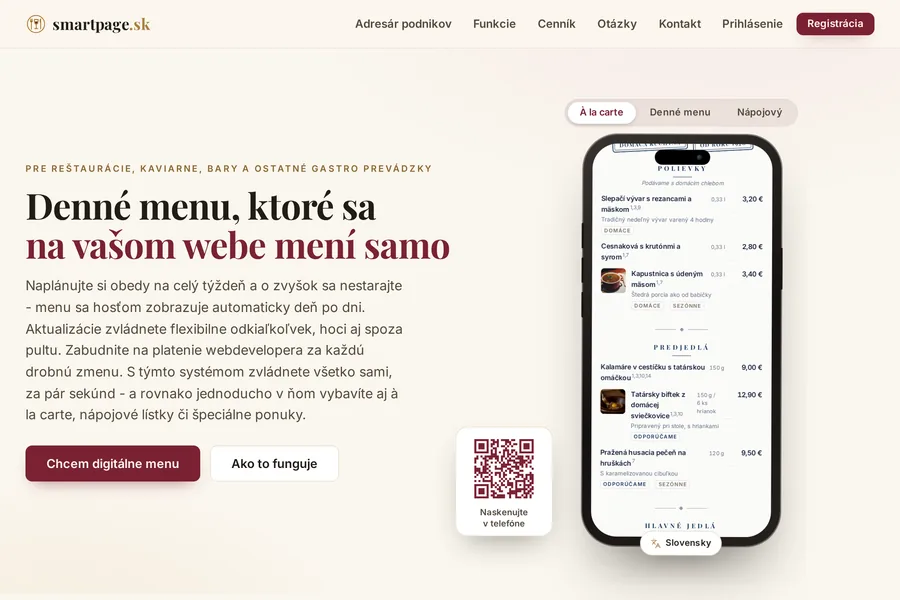 Digital menus for restaurants: a menu on your own website you update yourself