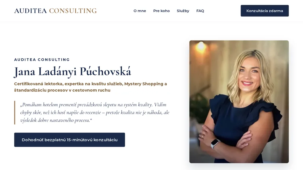 Auditea Consulting - Ing. Jana Ladányi Púchovská, PhD. - Web development and web hosting services